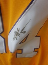 CAMISETA DE BÉISBOL FIRMADA POR CHASE SHORES LSU TIGERS XL 2X CAMPEÓN NACIONAL 🐯🏆