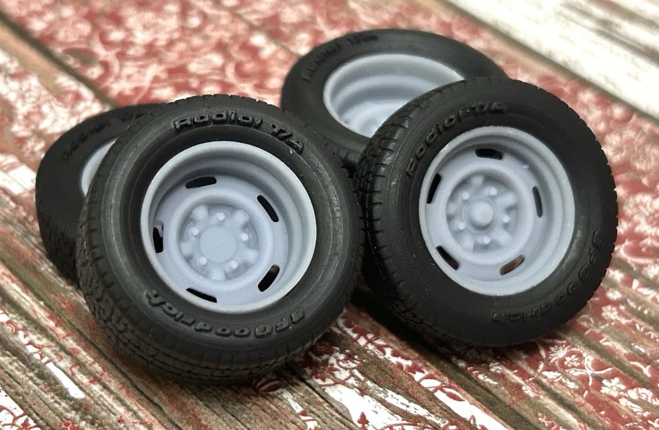 1/24 Scale: 15-inch “Capless Chevy Rally” Resin Wheels W/ Wide Rear ...