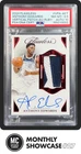 ANTHONY EDWARDS PSA 8.5 2024 PANINI FLAWLESS VERTICAL GU PATCH 10 AUTO RUBY 3/15