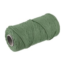 Cotton Rope Twisted Single Strand Cord, Dark Green 100M/109 Yard 4mm Dia