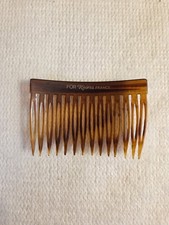 Vintage French Tortoiseshell Hair Comb    FOR Riviera France    Brown Acetate  