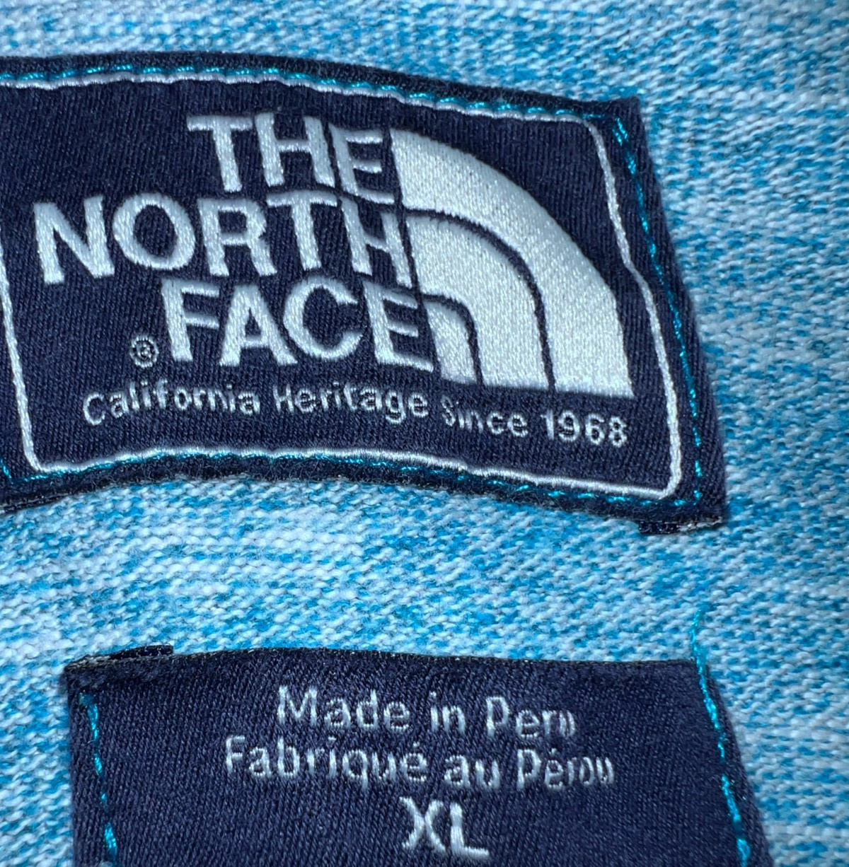 North Face Sweatshirt Men XL Sky Blue Crew Neck Sweater Plain Basic Hiking image 3