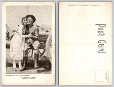 About Face Soldier Embrace Camp Scene Postcard