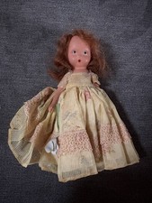 Vtg Nancy Ann Storybook Doll Ring Around A Rosy 5.5 in Bisque Yellow Dress 159