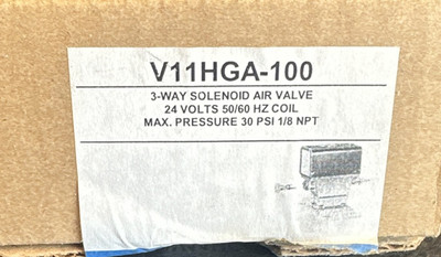 Johnson Controls V11hga-100 Solenoid Air Valve,3-Way,24Vac,0-25 Psi