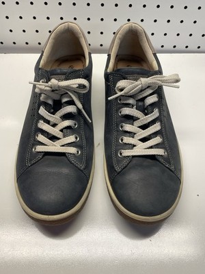 Ecco Chase II Shoes Woman Navy Blue Leather Sneaker Size 41 Arch Support