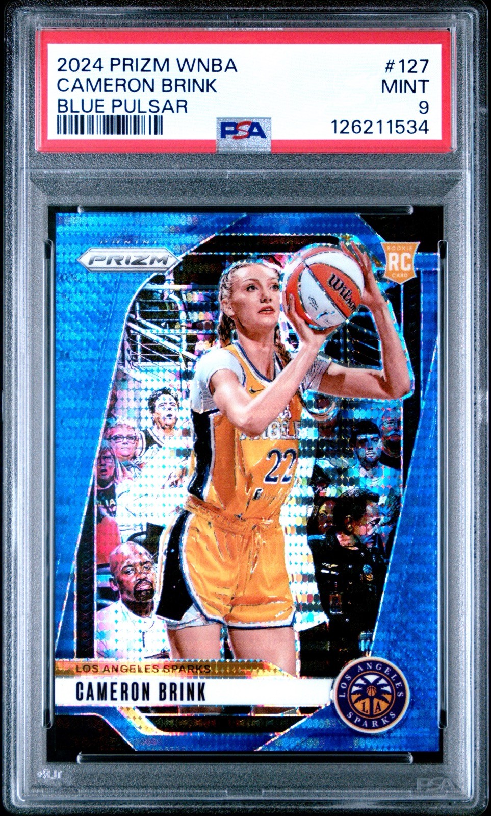 2024 Panini Prizm WNBA Cameron Brink #127 Blue Pulsar Prizm /199 RC Rookie PSA 9