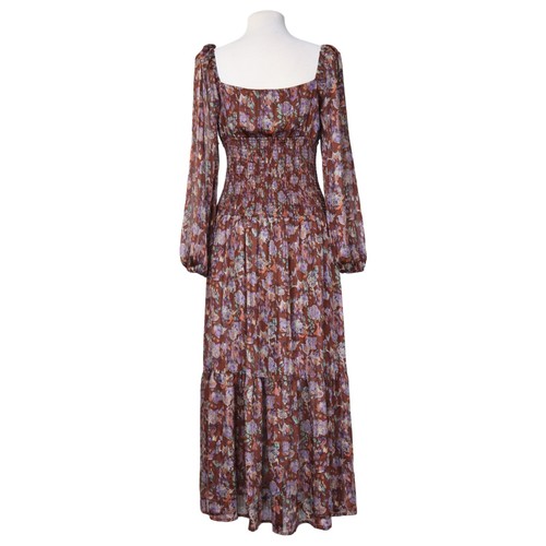 ASTR Dress Arlette Maxi Size Large NWT Brown Lavender Multi - Picture 3 of 15
