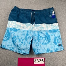 Caribbean Joe Swim SHorts Mens XL Blue Water Stripe Lined UPF 50 NEW NWT