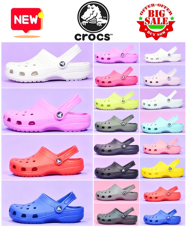 Zuecos clásicos Crocs zapatos unisex zapatillas de vacaciones vendedor del Reino Unido envío rápido