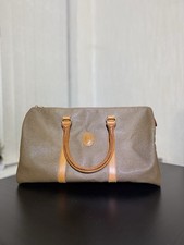 RARE Vintage Courreges Mini Boston Handbag Chocolate Brown Genuine Leather 60s