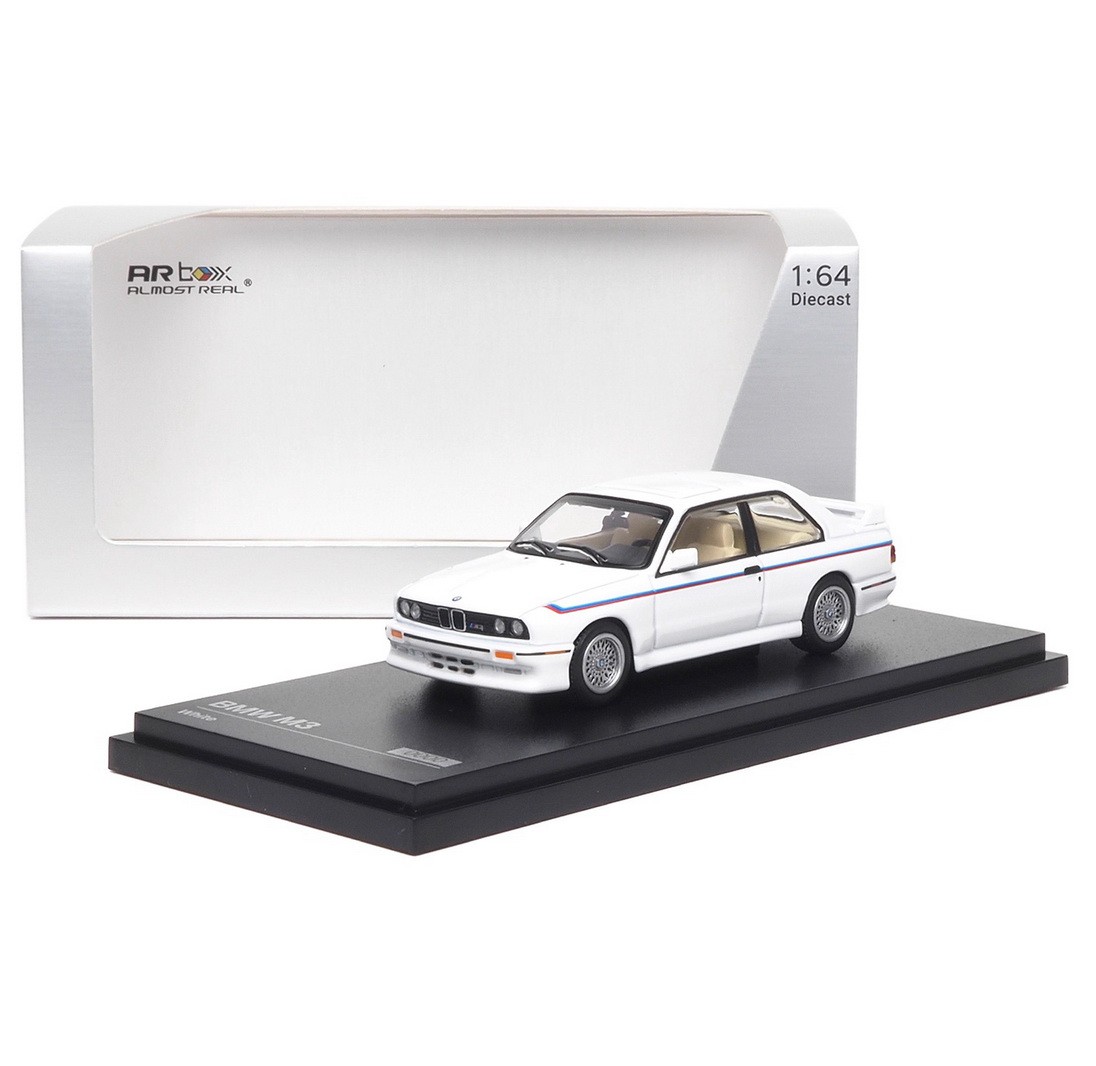 AR BOX 1/64 Scale M3 E30 White Diecast Car Model Toy Collection