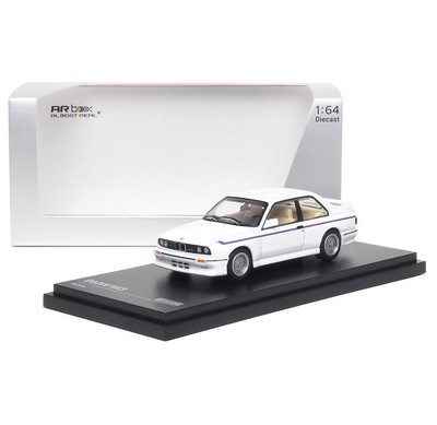 AR BOX 1/64 Scale M3 E30 White Diecast Car Model Toy Collection