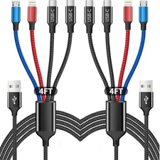 4 in 1 USB Charging Cable Multi Connector Type C Micro Dual Phone
