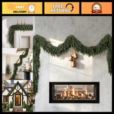 9Ft Christmas Cedar Garland, Real Touch Soft Greenery Christmas Decorations