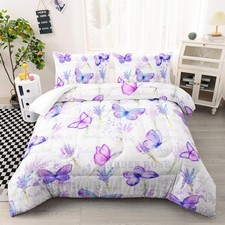 XYNHML Butterfly Comforter Set Twin Size for Girls Kids Twin, Butterfly7
