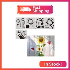 YKW Large Sunflower Butterflies Stencil for Painting, Reusable Flower Insect Tem