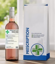 Personalised Prescription Bottle Label Sticker + Bag - Birthday Christmas Gift