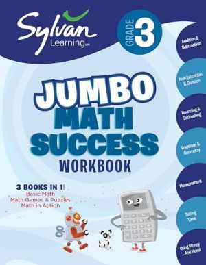 3rd Grade Jumbo Math Success Workbook: 3 - Paperback, by Sylvan Learning - Good