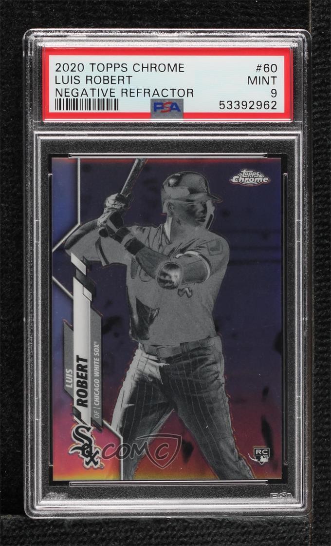 2020 Topps Chrome Negative Refractor Luis Robert #60 PSA 9 MINT 04qy