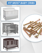 Crib Screws Hardware Replacement Kit 16 Set Baby Bed Frame Bolts Barrel Nuts Se