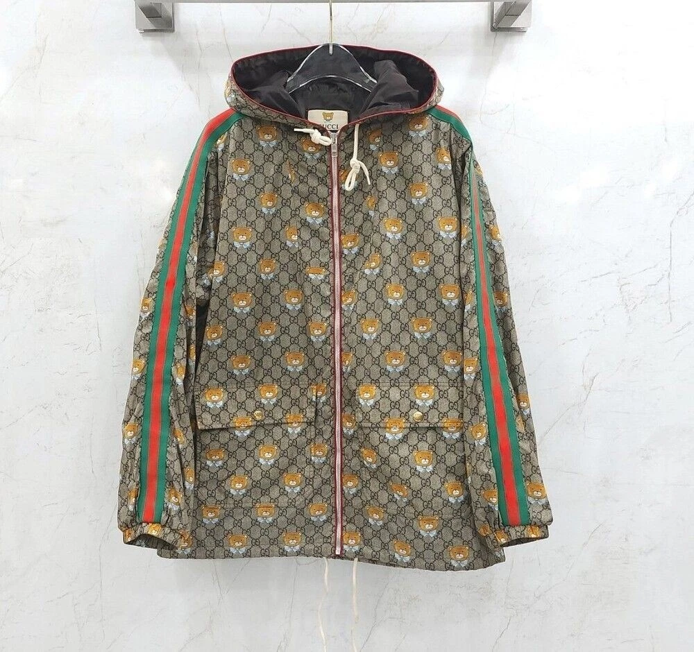 Giacca con cappuccio Gucci x X Kai orsacchiotto a righe 659997 130792908
