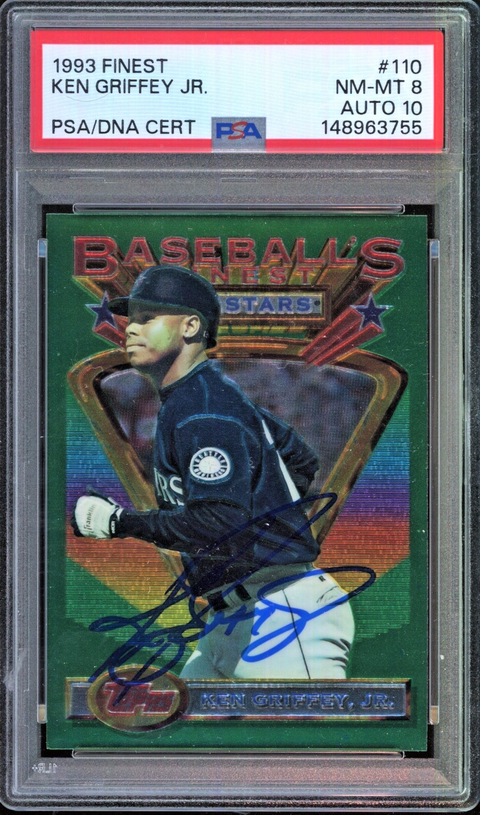 1993 Topps Finest #110 Ken Griffey Jr. Autograph NM-MT PSA 8 10 Auto