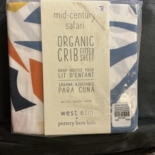West Elm Pottery Barn Kids Organic Crib Fitted Sheet MID-CENTURY SAFARI