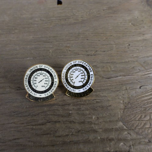 International Union of Operating Engineers Lapel Pins 2 Gold Enamel Collectible