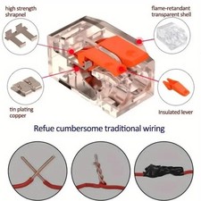 75pc/90pc Lever Wire Nuts Compact Splicing Wire Connector Assortment 2/3/5-Pin