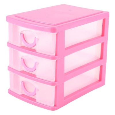 Durchscheinend Schublade Typ Kunststoff Aufbewahrungsbox (Rose Rot 3 Schic7187