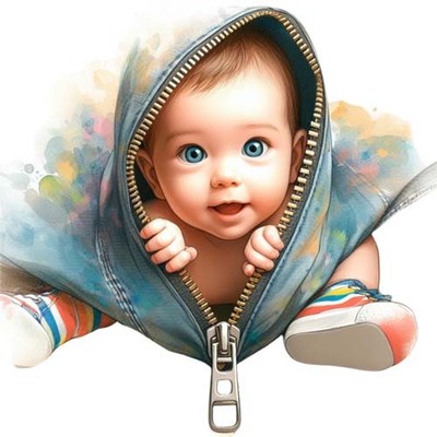 Bunte Baby Blick auf Wandkunst Schlafzimmer Laptop Vinyl Aufkleber Abziehbild 6 Größen