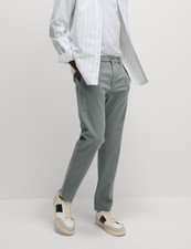 Marks & Spencer Mens Ash Grey Cotton Chino Trousers - M&S