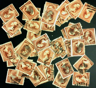 #ad Postage Stamps For Crafting: 1883 2c George Washington; Red Brown; 50 Pieces $8.00