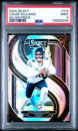 2024 PANINI SELECT SILVER PRIZM #114 CALEB WILLIAMS ROOKIE RC PSA 9