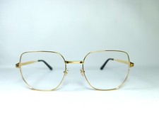 Eyeglasses, Gold plated, CARTIER Santos, hexagonal, oval, frames, New Old Stock