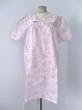 NOS Vtg 70s 80s EUC Purple Yellow Floral MuuMuu Robe Housecoat Lace Pockets L
