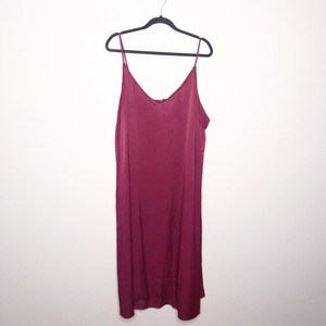burgundy satin slip dress
