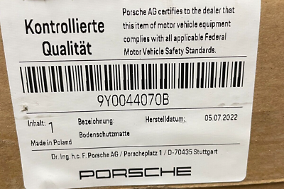 Protective Floor Mat - Porsche 9Y0044070B 917 carpet rug Le Mans Salzburg  #23 | eBay