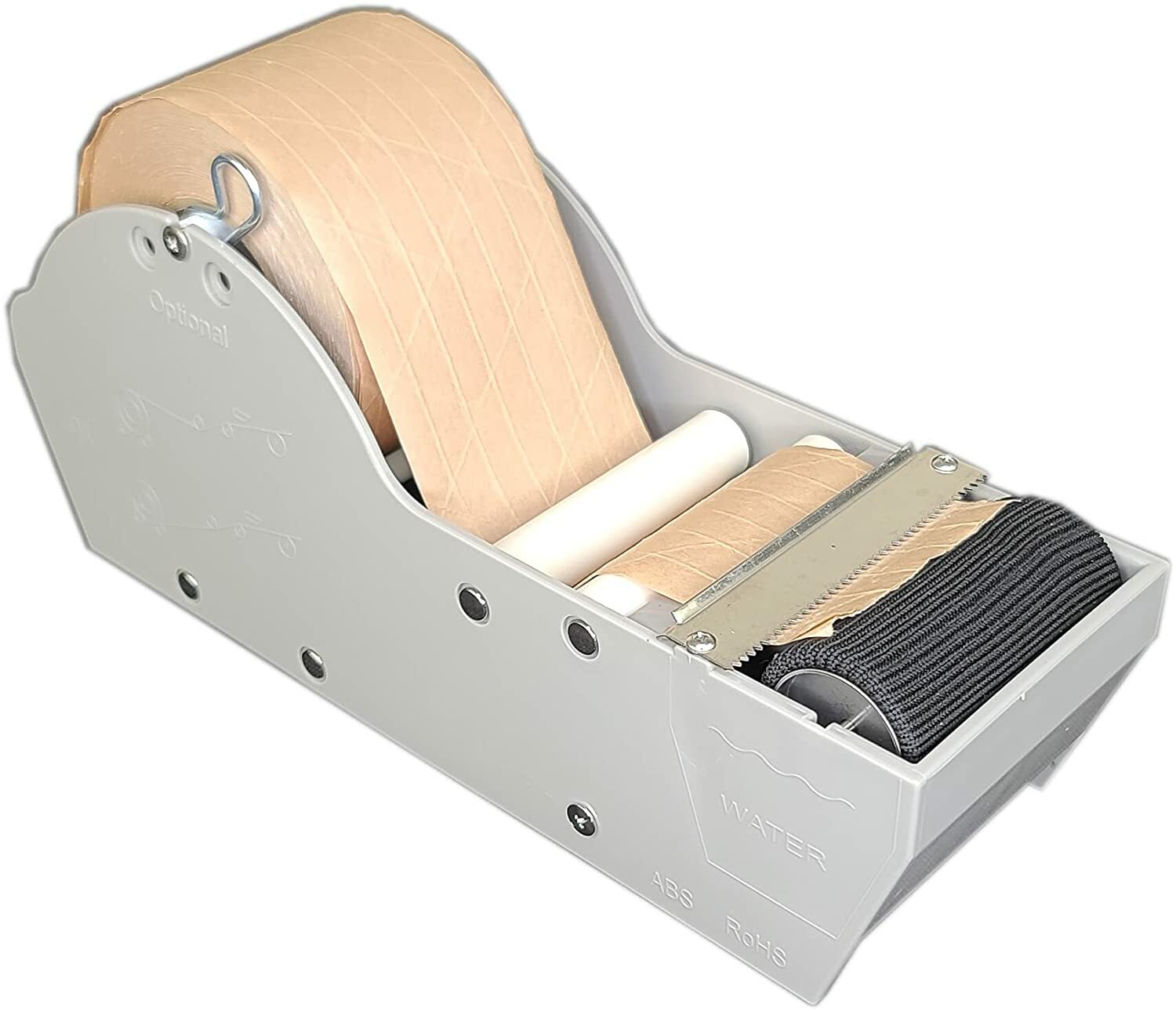 Water Activated Gummed Kraft Tape Dispenser with Reinforced Tape