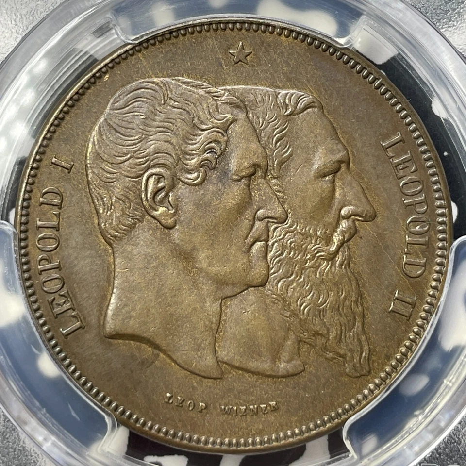 1880 Belgium 5 Francs Copper Pattern PCGS Cleaned-UNC Detail Lot#G9313 - Image 3 of 4
