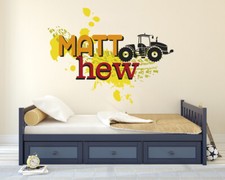 Farm Tractor Custom Name Wall Decal Vinyl Sticker Wall Art Room Decor