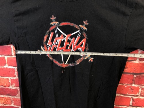 Vintage PAIR SELENA QUINTANILLA T-SHIRTS ROSES & PENTAGRAM SLAYER Cotton Size L - Picture 10 of 12