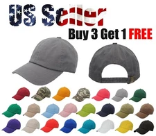 Polo Style Cotton Baseball Cap Ball Dad Hat Adjustable Plain Solid Washed Unisex