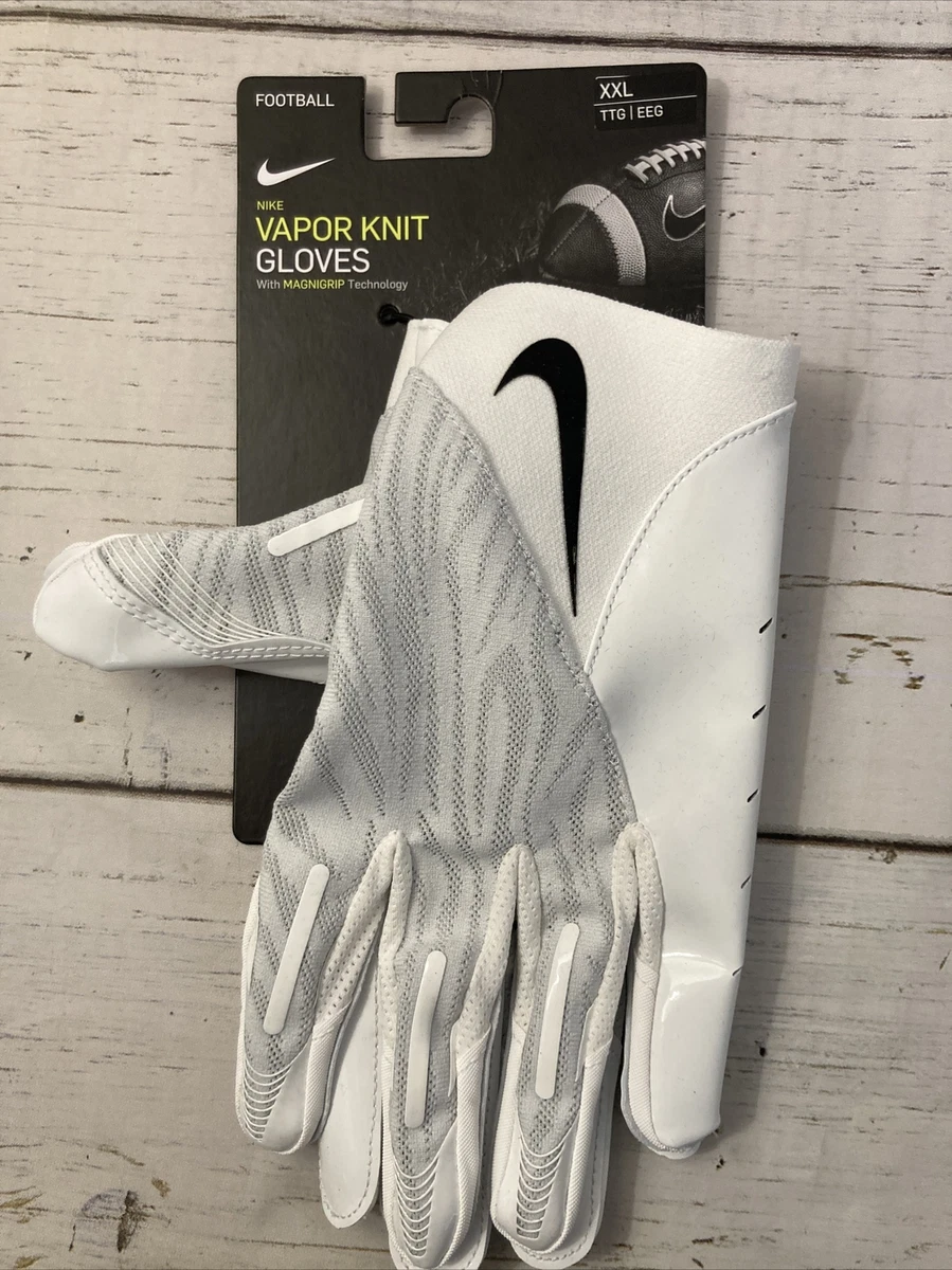 Nike Vapor Knit Elite Magnigrip Football Gloves White Mens Sz 2XL DM0056 102