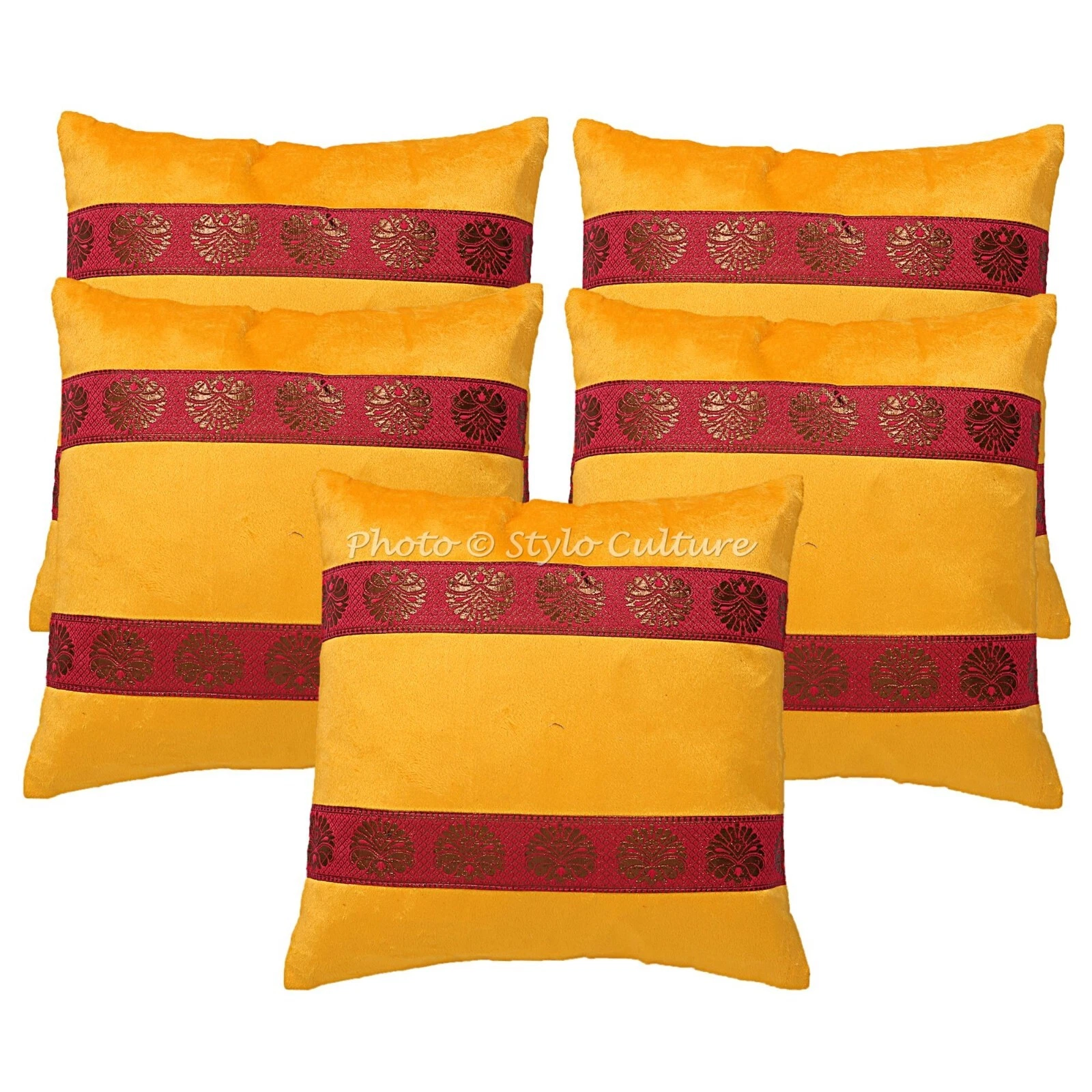 Decorative Home Decor 16 x 16 in Boho Cushion Cover Brocade Jacquard Pillow Case