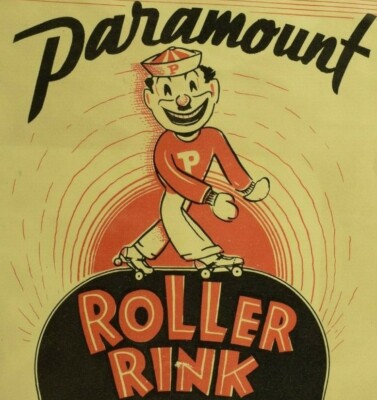 1930-50's Paramount Rink Eugene, OR Roller Skating Label Vintage B9