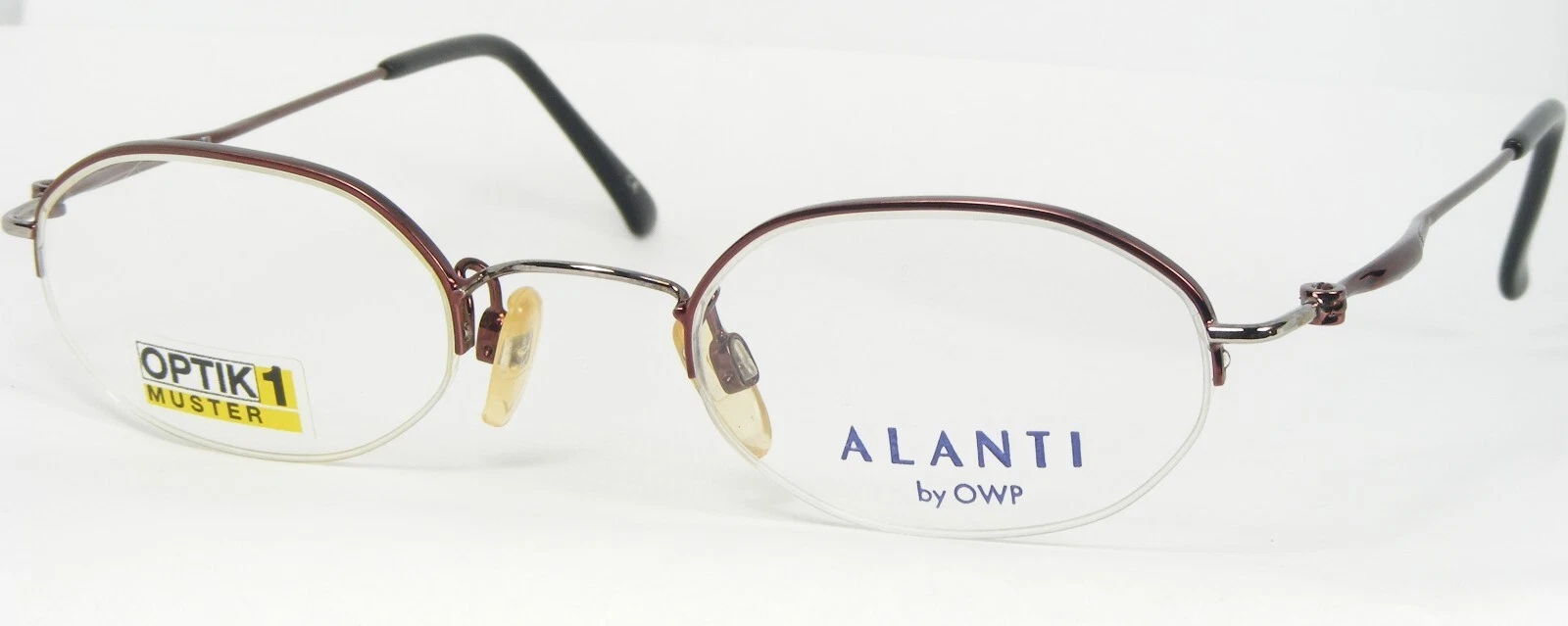 Vintage RARE ALANTI by OWP 8348 235 BURGUNDY  SILVER EYEGLASSES 46 23 137mm