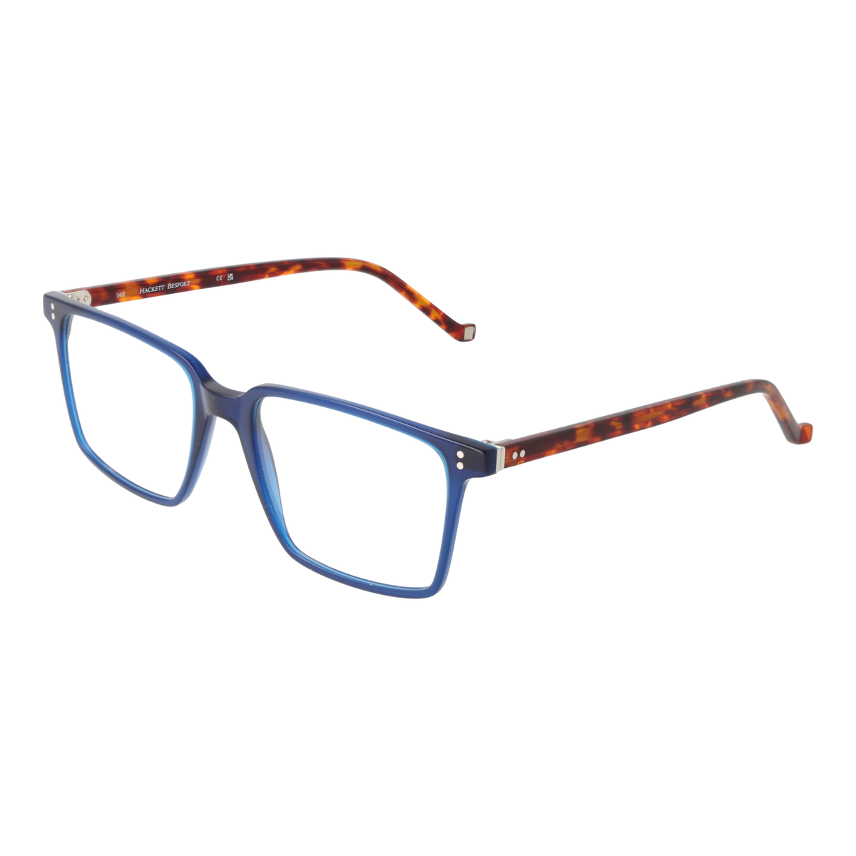 Hackett Bespoke Glasses Frames Men's Blue Full-Rim Square HEB290
