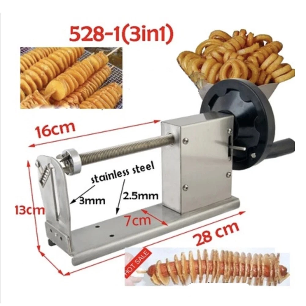 Manual Stainless Steel Spiral Chips Machine Tornado Potato Cutter